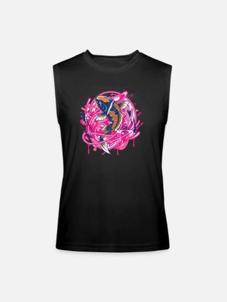 Koi Neon Splash Art - Men’s Performance Sleeveless Shirt - black