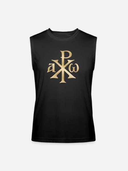 Chi Rho Christogram Gold - Men’s Performance Sleeveless Shirt - black