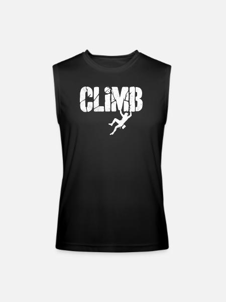 Rock Climbing Climb Design Climbers Alpinists Men - Men’s Performance Sleeveless Shirt - black - Front