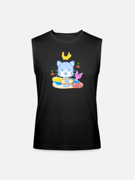 Blue Cat Beach Splash - Men’s Performance Sleeveless Shirt - black