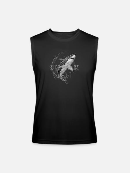 Shark Circle Mono Graphic - Men’s Performance Sleeveless Shirt - black