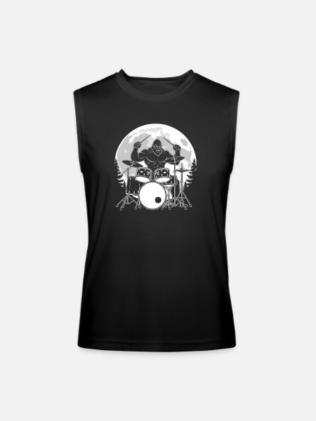 Bigfoot Drummer - Men’s Performance Sleeveless Shirt - black