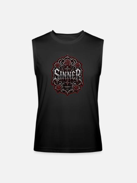 Sinner Gothic Chrome Streetwear Graphic - Men’s Performance Sleeveless Shirt - black