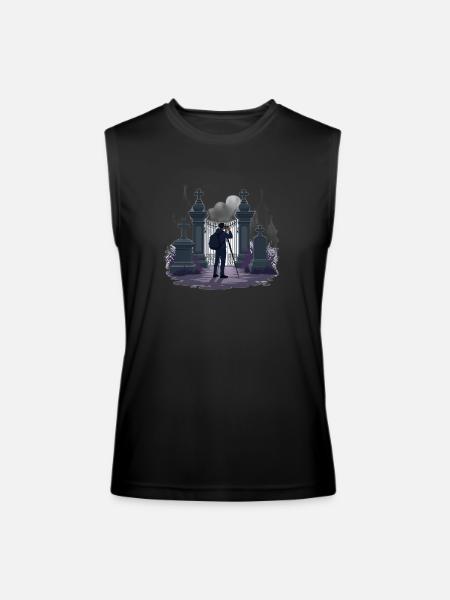 Gothic Cemetery Gate Photographer - Men’s Performance Sleeveless Shirt - black