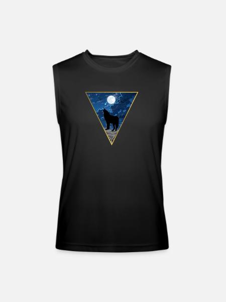Howling Wolf Moon Geometric Triangle - Men’s Performance Sleeveless Shirt - black - Front