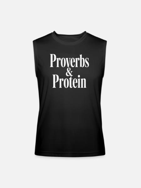 Proverbs & Protein - Men’s Performance Sleeveless Shirt - black