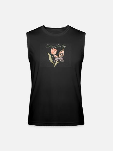 Spring Into Joy Tulip Butterfly - Men’s Performance Sleeveless Shirt - black - Front
