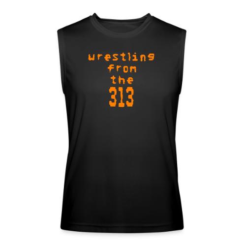Wrestling from the 313 (orange) - Men’s Performance Sleeveless Shirt