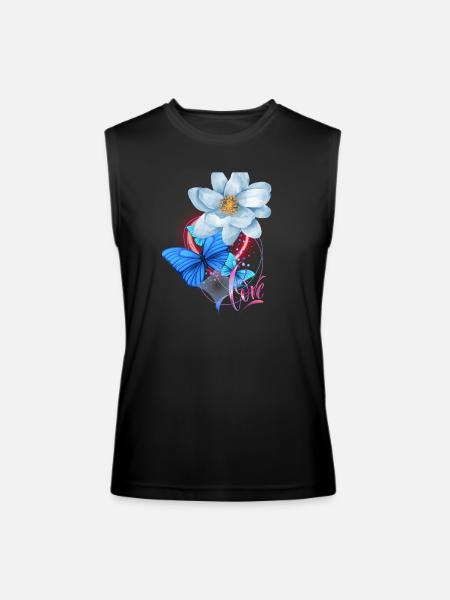 Love. Flowers, rose - Men’s Performance Sleeveless Shirt - black