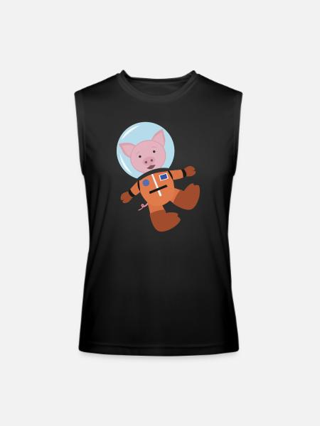 Pig In Space Suit - Men’s Performance Sleeveless Shirt - black