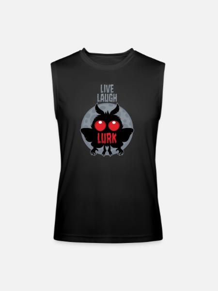 Live Laugh Lurk Mothman Cryptid - Men’s Performance Sleeveless Shirt - black