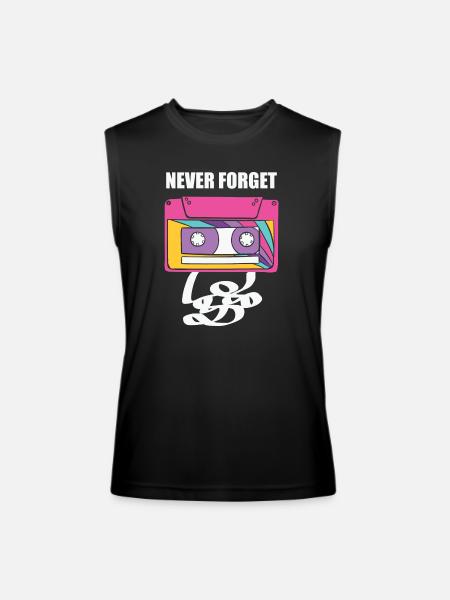 Never forget, tape recorder - Men’s Performance Sleeveless Shirt - black - Front