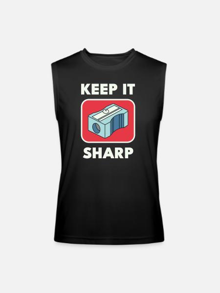 Keep It Sharp Pencil Sharpener - Men’s Performance Sleeveless Shirt - black
