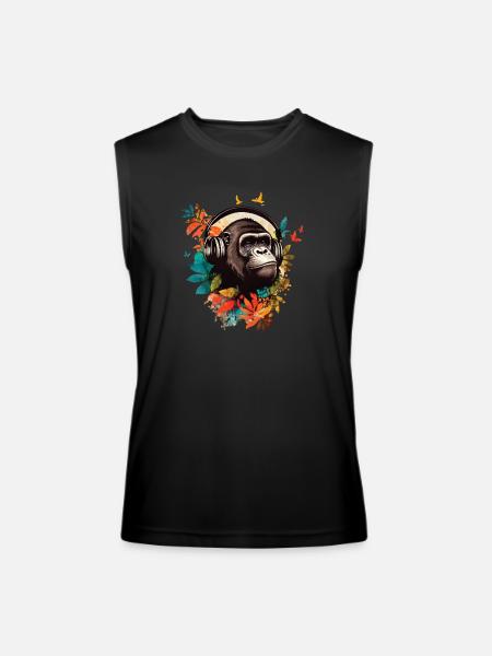 Gorilla DJ Jungle - Men’s Performance Sleeveless Shirt - black