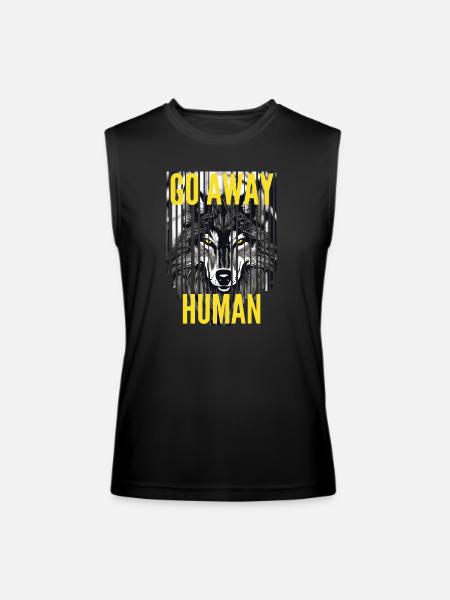 GO AWAY HUMAN - Men’s Performance Sleeveless Shirt - black