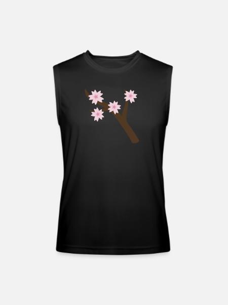 sakura branch - Men’s Performance Sleeveless Shirt - black