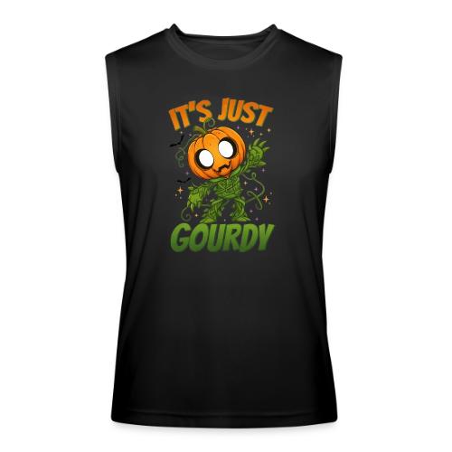 Cute Pumpkin Monster “It’s Just Gourdy” Funny - Men’s Performance Sleeveless Shirt