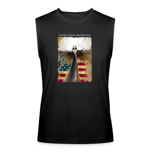 God bless America Angel_Strong color_white type - Men’s Performance Sleeveless Shirt