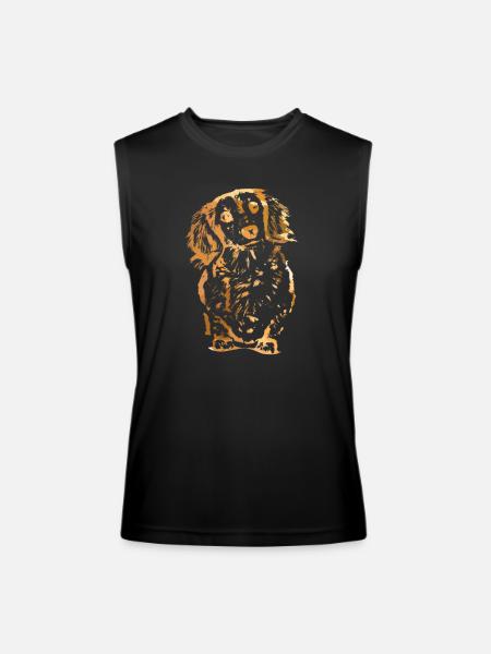 Golden Pup Silhouette Art - Men’s Performance Sleeveless Shirt - black