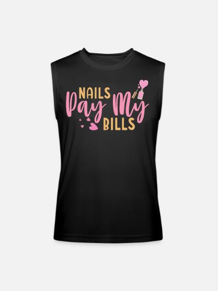 Nails Pay My Bills Manicurist Nail Tech - Men’s Performance Sleeveless Shirt - black - Front