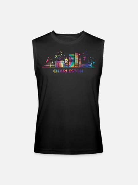 Charlestonian Skyline Charleston - Men’s Performance Sleeveless Shirt - black