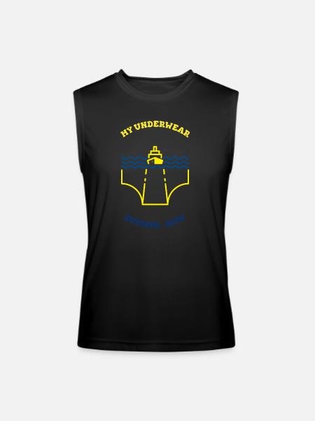 Funny Ship Underwear Summer Teez - Men’s Performance Sleeveless Shirt - black