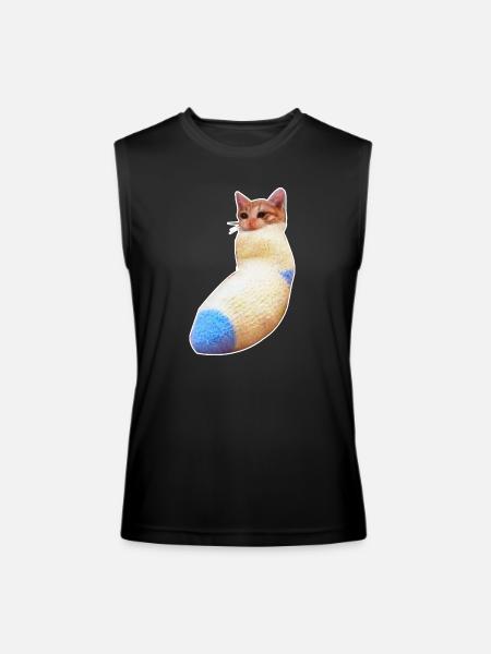 sadcat sock meme funny - Men’s Performance Sleeveless Shirt - black