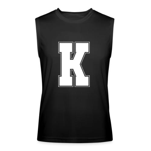 White Letter K – Varsity Alphabet Monogram - Men’s Performance Sleeveless Shirt