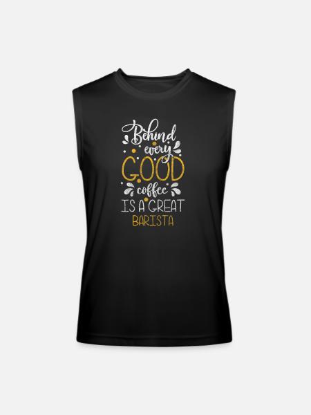 Coffee Portafilter Milk Coffee Bean - Men’s Performance Sleeveless Shirt - black - Front