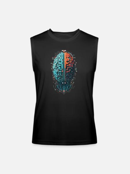 Coding Brain - Men’s Performance Sleeveless Shirt - black