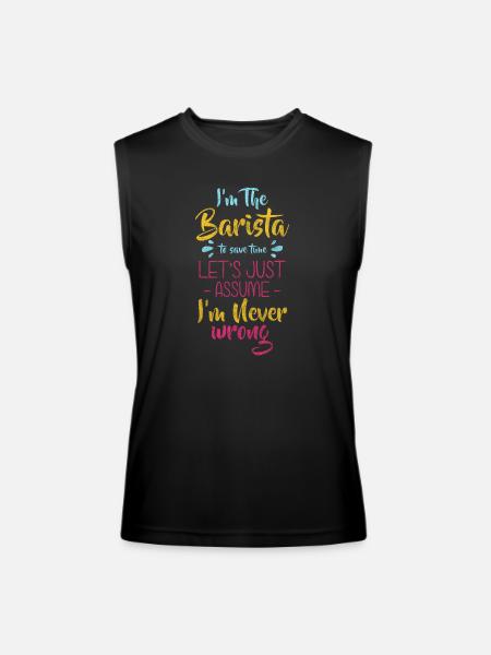 Bartender Job Latte Macchiato Coffee Shop - Men’s Performance Sleeveless Shirt - black - Front