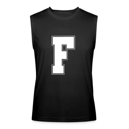 White Letter F – Varsity Alphabet Monogram - Men’s Performance Sleeveless Shirt