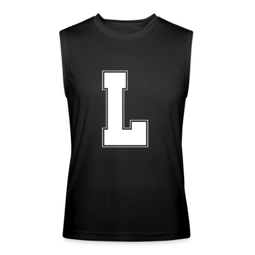 White Letter L – Varsity Alphabet Monogram - Men’s Performance Sleeveless Shirt