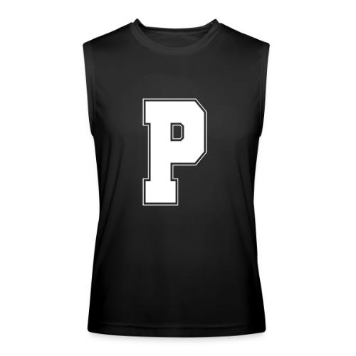 White Letter P – Varsity Alphabet Monogram - Men’s Performance Sleeveless Shirt