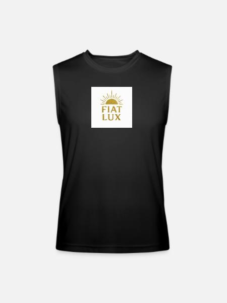 Fiat Lux Gold Sunburst Logo - Men’s Performance Sleeveless Shirt - black