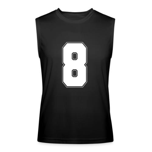 White Number 8 – Varsity Font - Men’s Performance Sleeveless Shirt