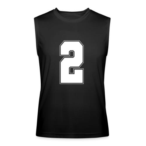 White Number 2 – Varsity Font - Men’s Performance Sleeveless Shirt
