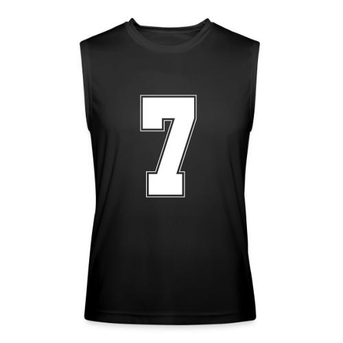 White Number 7 – Varsity Font - Men’s Performance Sleeveless Shirt