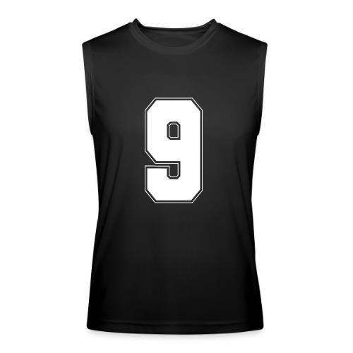 White Number 9 – Varsity Font - Men’s Performance Sleeveless Shirt