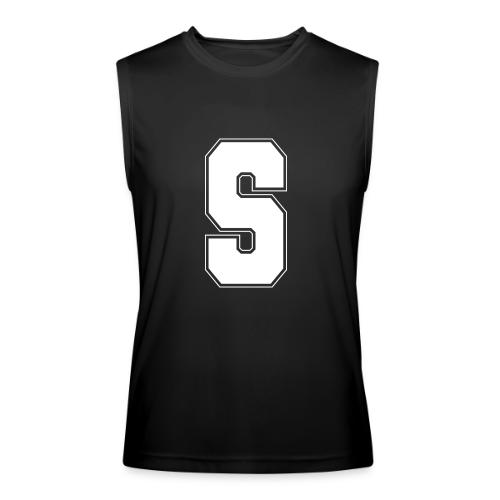 White Letter S – Varsity Alphabet Monogram - Men’s Performance Sleeveless Shirt