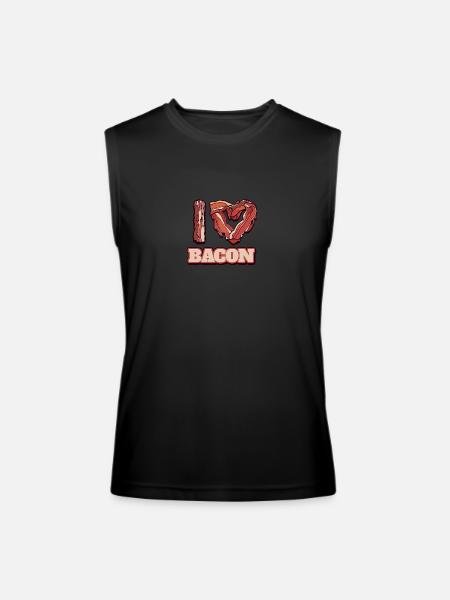 I Love Bacon Themed Words Funny American Meal - Men’s Performance Sleeveless Shirt - black - Front