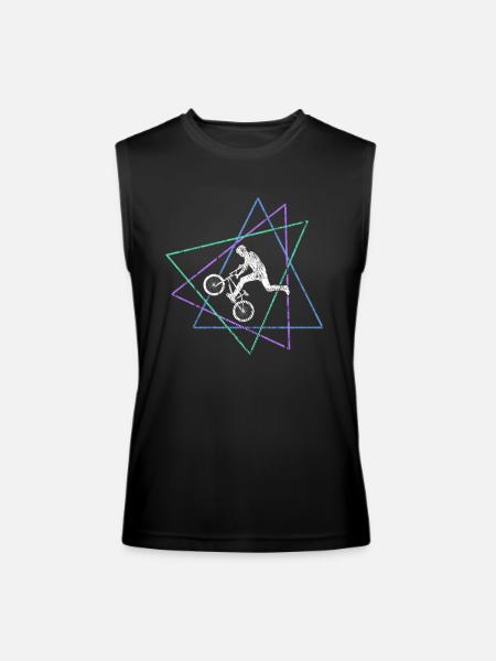 Geometric BMX Stunt Rider - Men’s Performance Sleeveless Shirt - black