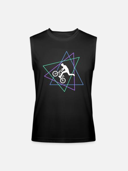 Geometric BMX Stunt Rider - Men’s Performance Sleeveless Shirt - black