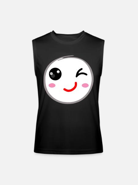 Winking face, Wink smile - Men’s Performance Sleeveless Shirt - black