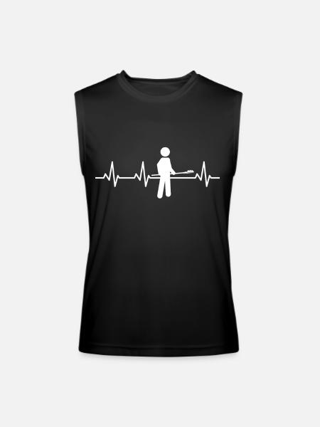 Baking Stickfigures Heartbeat - Men’s Performance Sleeveless Shirt - black