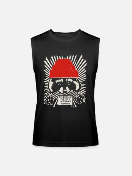 Raccoon DEVO Hat Poster – Bold Political Art Print - Men’s Performance Sleeveless Shirt - black