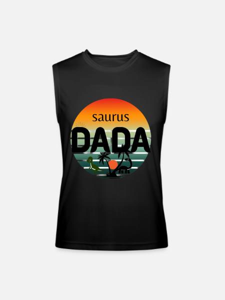 Prehistoric Dinosaur Sunset Design - Men’s Performance Sleeveless Shirt - black
