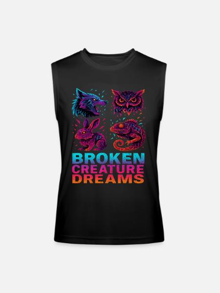 Bizarre Abstract Animals Broken Creatures - Men’s Performance Sleeveless Shirt - black