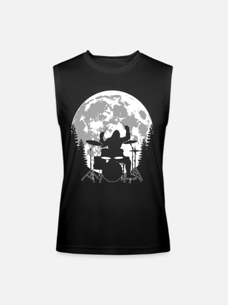 Bigfoot Drummer Moon - Men’s Performance Sleeveless Shirt - black