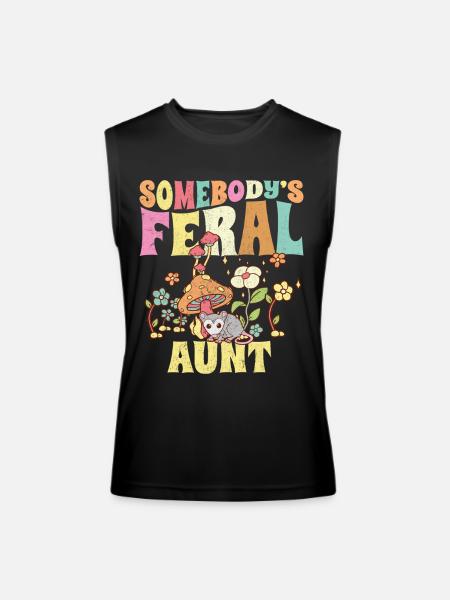 Somebody's Feral Aunt Garden - Men’s Performance Sleeveless Shirt - black